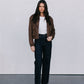Gracelyn Bomber Jacket - Chocolate Brown Suede Look