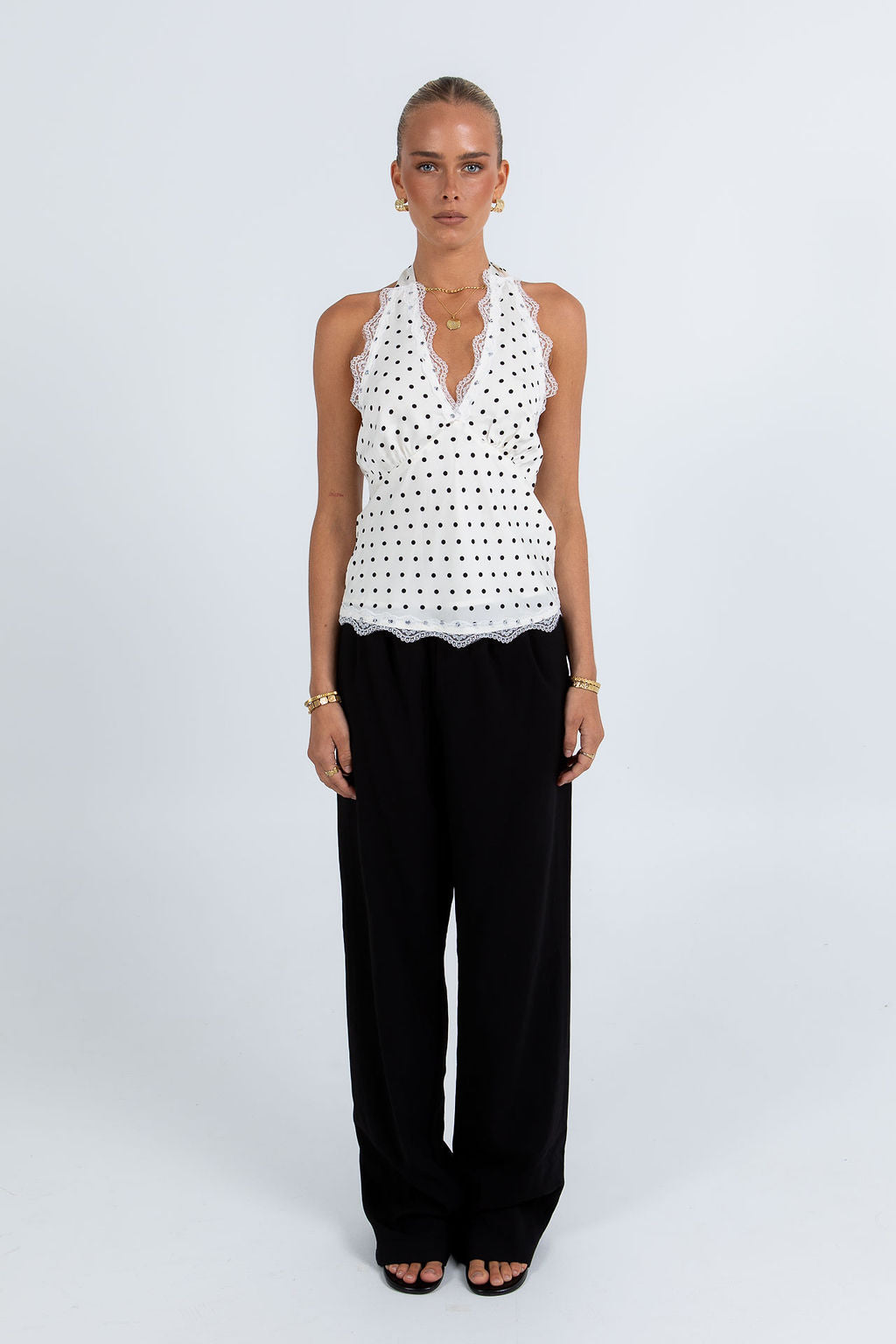 COMING SOON - Banks Top - White/ Black Polka Dot