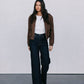 Gracelyn Bomber Jacket - Chocolate Brown Suede Look