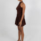 Xena Mini Dress - Chocolate Brown