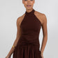 Xena Mini Dress - Chocolate Brown