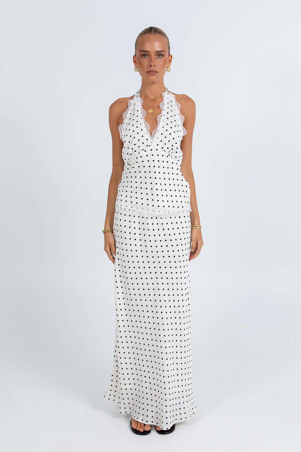 COMING SOON - Banks Top - White/ Black Polka Dot