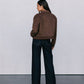 Gracelyn Bomber Jacket - Chocolate Brown Suede Look