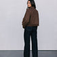 Gracelyn Bomber Jacket - Chocolate Brown Suede Look