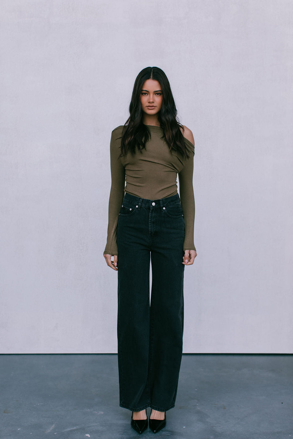 Fenella Long Sleeve Top Khaki