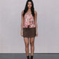 Jetta Mini Skirt - Chocolate Brown Suede Look