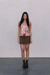 Jetta Mini Skirt - Chocolate Brown Suede Look