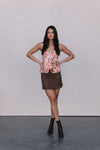 Finora Zip Top - Fleur Print