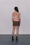 Jetta Mini Skirt - Chocolate Brown Suede Look
