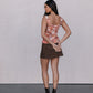 Jetta Mini Skirt - Chocolate Brown Suede Look