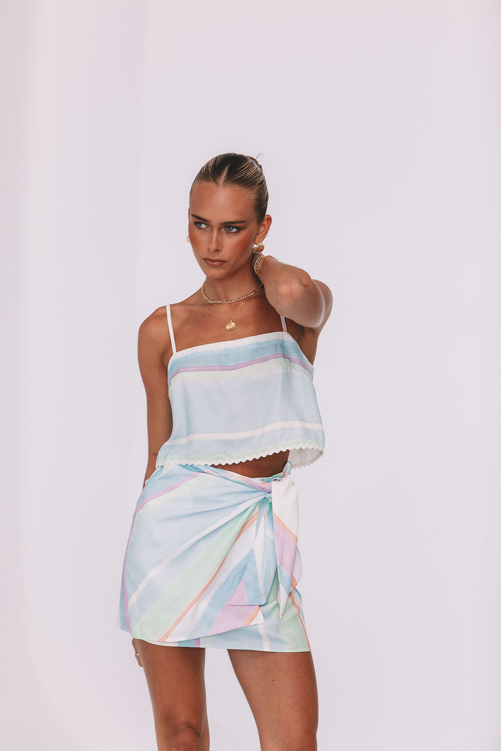 COMING SOON - Tider Cropped Singlet - Virenne Print