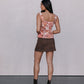 Jetta Mini Skirt - Chocolate Brown Suede Look