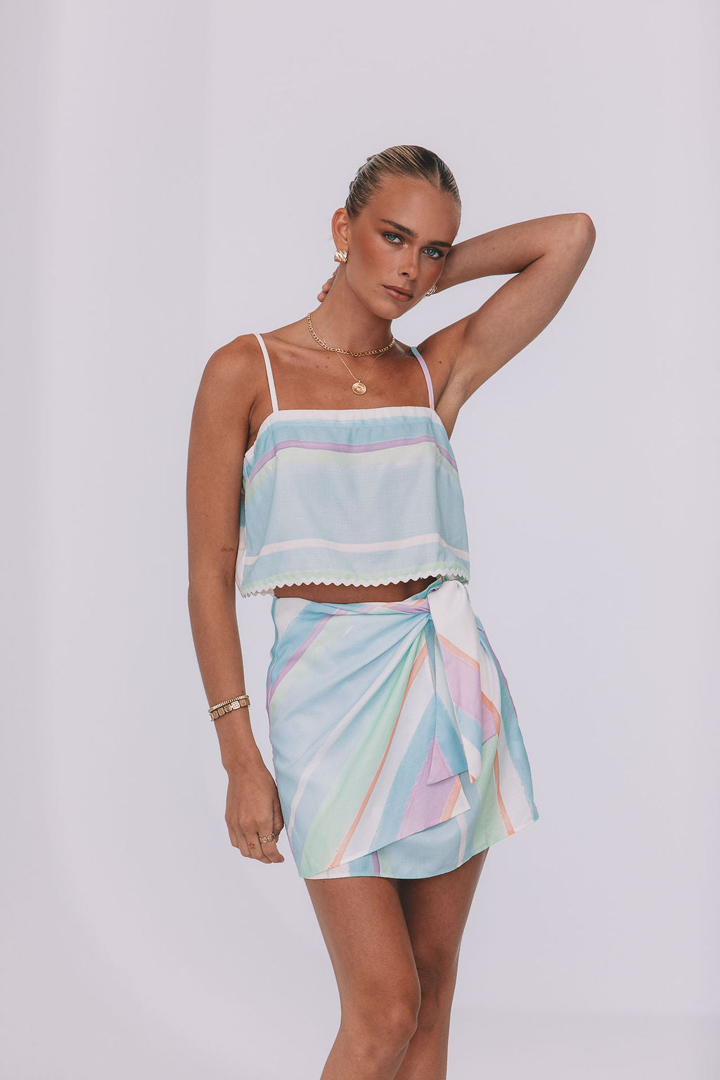 COMING SOON - Tider Cropped Singlet - Virenne Print