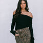Taylah Mini Skirt - Dark Leopard Print Denim