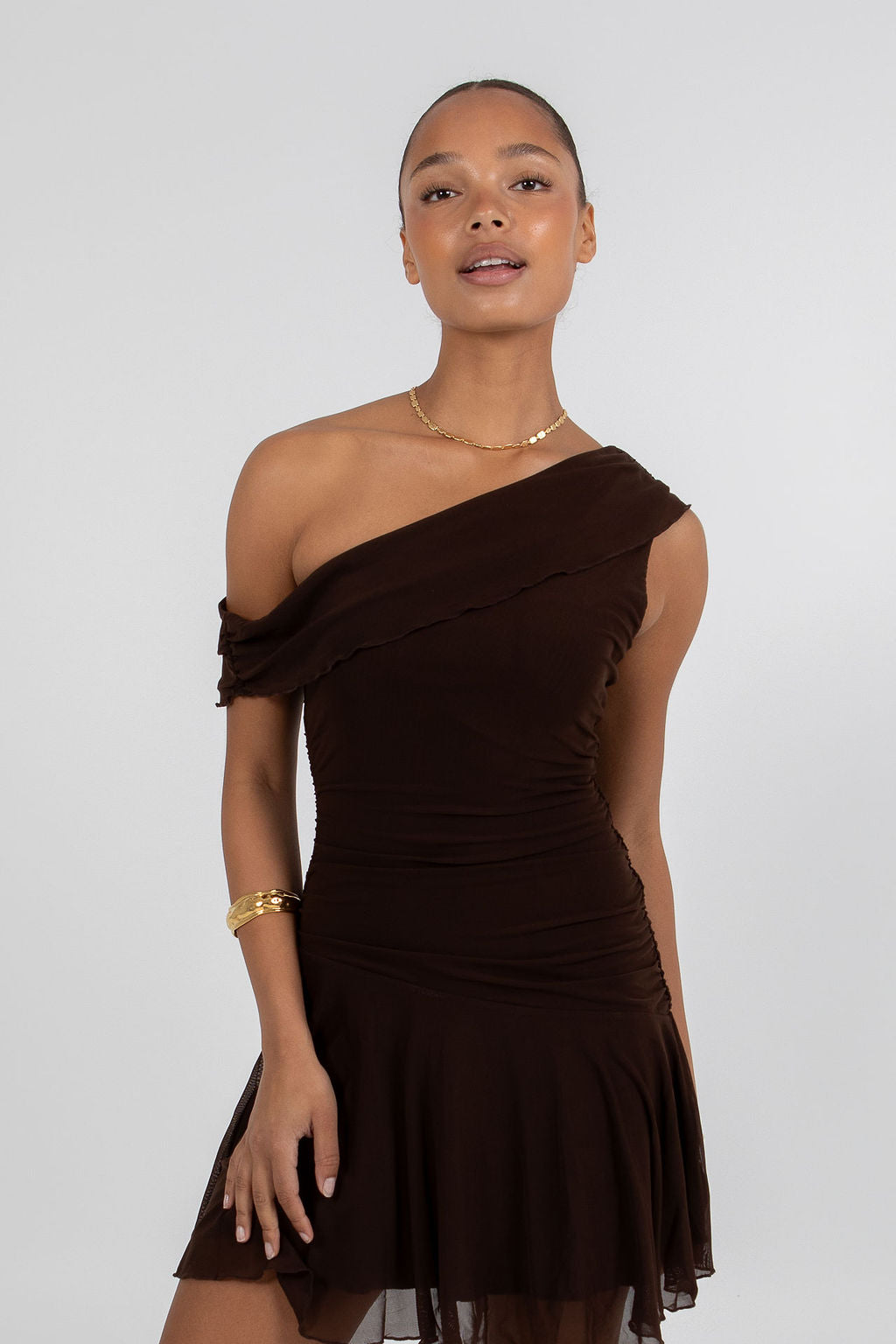 Xola Mini Dress - Chocolate Brown