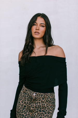 Taylah Mini Skirt - Dark Leopard Print Denim