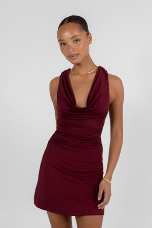 Flossie Mini Dress Burgundy