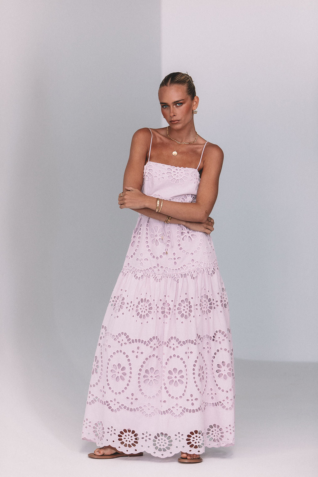 Olara Maxi Dress Lilac Sicily Lace
