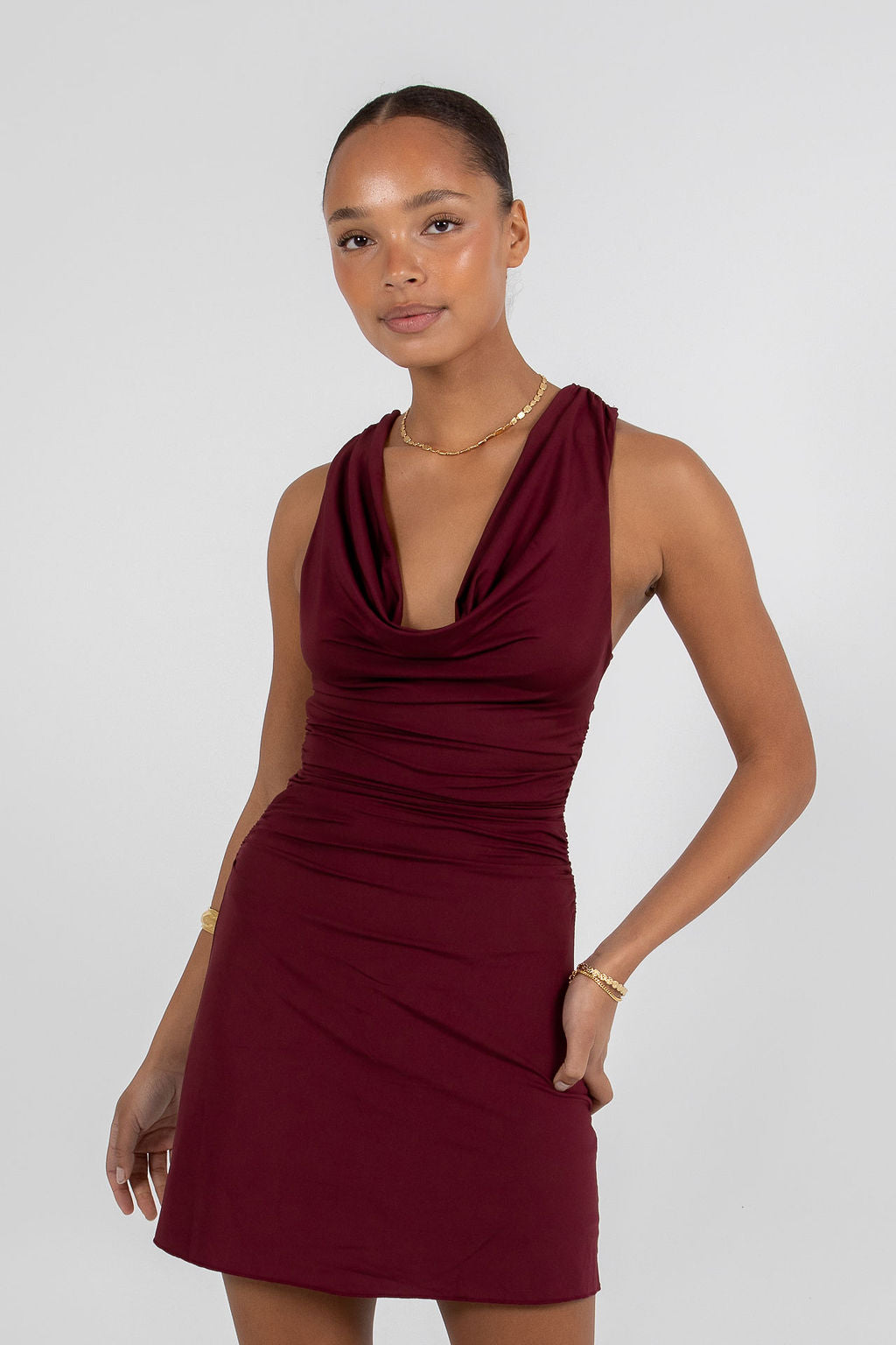 Flossie Mini Dress - Burgundy