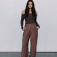 Kahlea Off-Shoulder Bodysuit - Chocolate Brown Knit