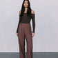 Kahlea Off-Shoulder Bodysuit - Chocolate Brown Knit
