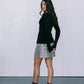 Drew Mini Skirt - Light Leopard Print Denim