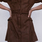 Farrah Mini Dress - Chocolate Brown Suede Look