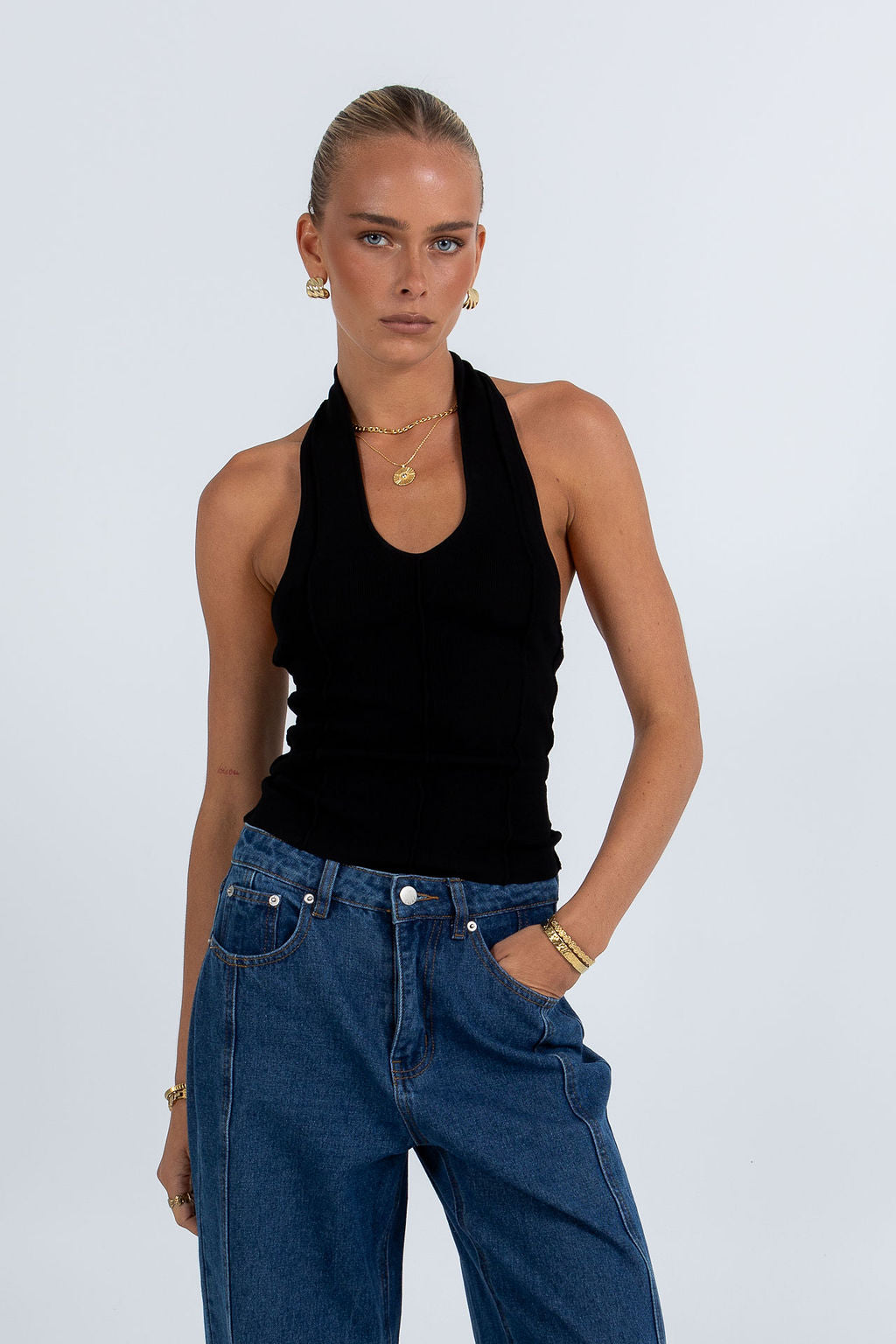 COMING SOON - Jove Halter Top - Black