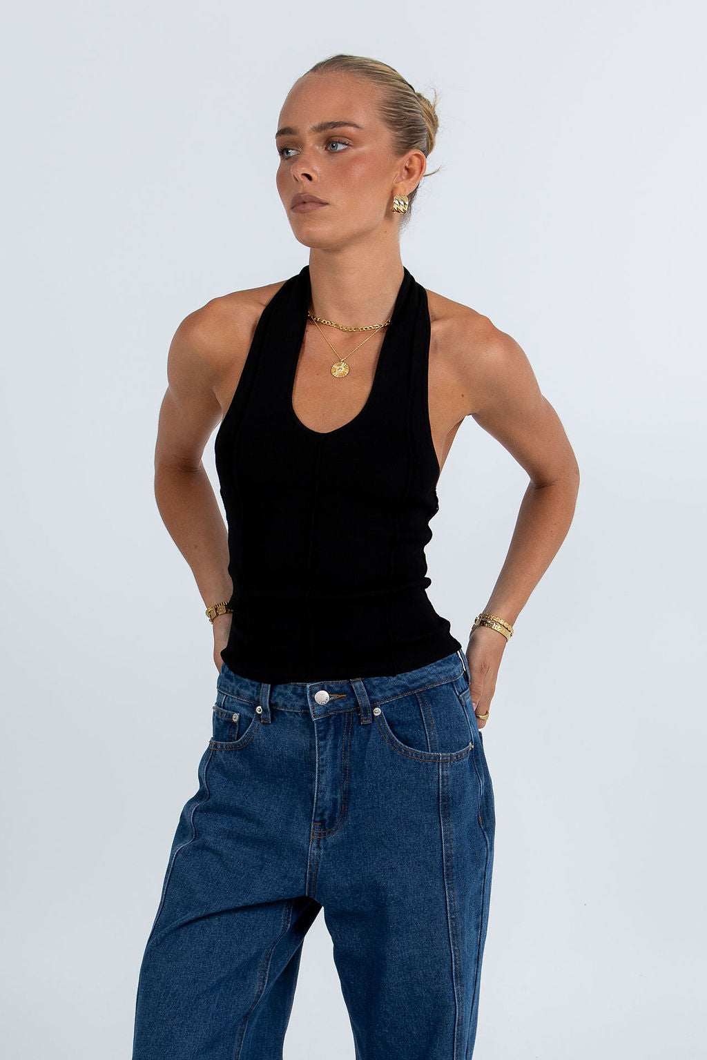 COMING SOON - Jove Halter Top - Black