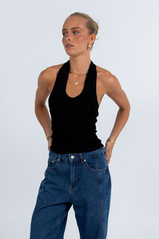 COMING SOON - Jove Halter Top - Black