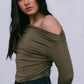 Fenella Long-sleeve Top - Khaki Green