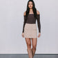 Kahlea Off-Shoulder Bodysuit - Chocolate Brown Knit
