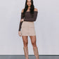 Kahlea Off-Shoulder Bodysuit - Chocolate Brown Knit