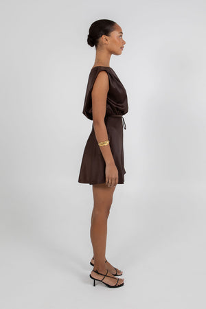Jae Mini Dress - Chocolate Brown