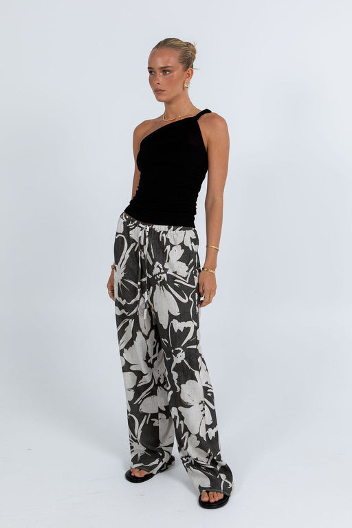 Unere Pant - Natural/Charcoal Floral