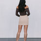 Kahlea Off-Shoulder Bodysuit - Chocolate Brown Knit