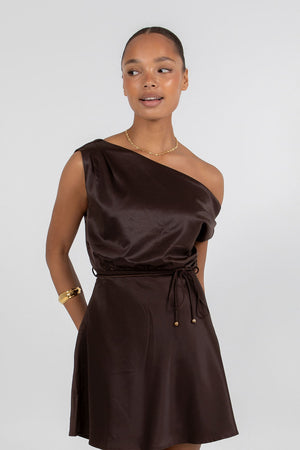Jae Mini Dress - Chocolate Brown