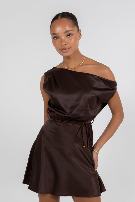 Jae Mini Dress - Chocolate Brown