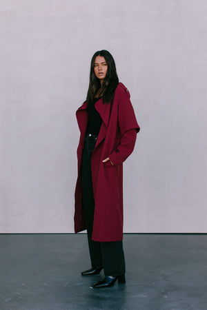 Sarah Trench Coat - Burgundy