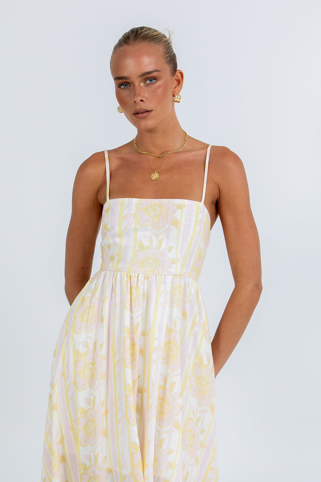 Izrah Dress Lemon Floral