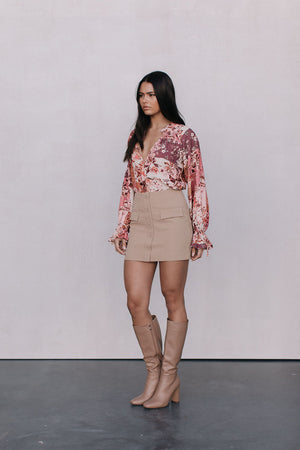 Haider Mini Skirt - Beige