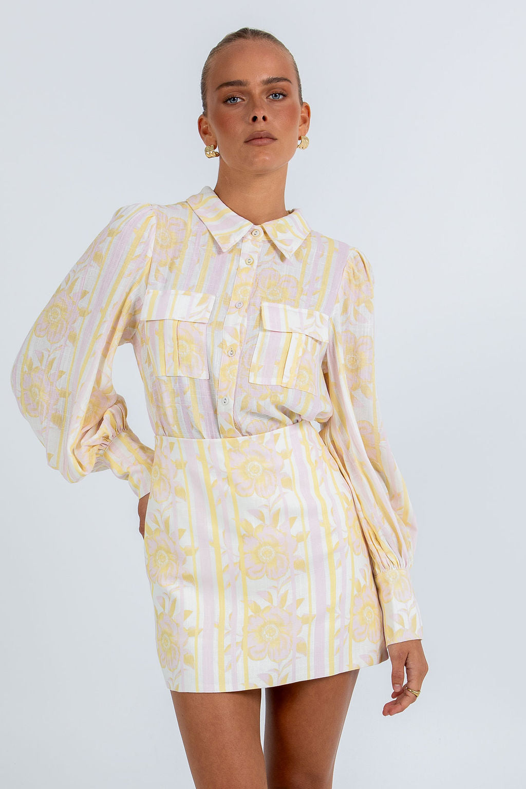 Urissa Mini Skirt Lemon Floral