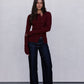 Brianna Knit Long-sleeve Top - Burgundy