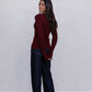 Brianna Knit Long-sleeve Top - Burgundy