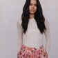Stacey Long-sleeve Top - Bone Mesh
