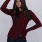 Brianna Knit Long-sleeve Top - Burgundy