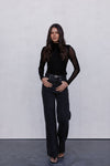 Dakitah Long-sleeve Top - Black Mesh