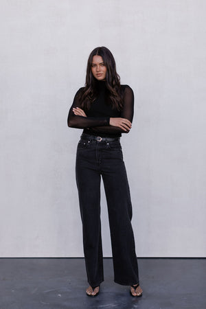 Dakitah Long-sleeve Top - Black Mesh