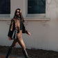 Jetta Mini Skirt - Chocolate Brown Suede Look