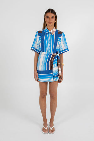COMING SOON - Ioannina Mini Skirt - Paros Stripe